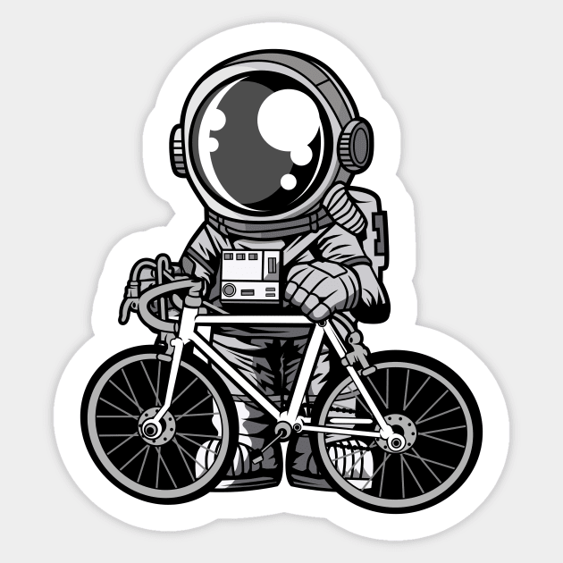 Astronaut Bicycle Sticker by ArtisticParadigms